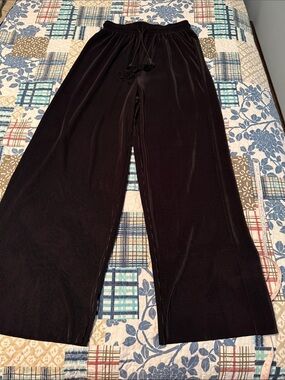 Express Tricot Black Textured Elastic Wide Leg Pants